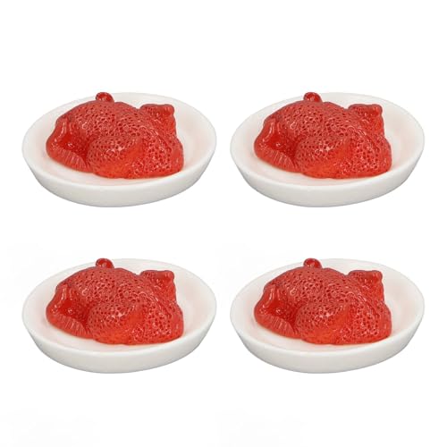 Fafeims Miniaturen Dollhouse Accessoires, 20pcs 1:12 Miniatur -Plastikfutter mit Tellern 1,5 Zoll Lebensechter Puppenhausdekor für Sammler und Fotografie von Fafeims
