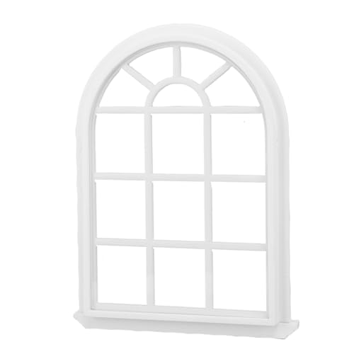 Fafeims Puppenhaus Fenster Im Maßstab 1:12, Rahmen mit Weißem Finish Miniatur-Boden Fenster für Puppenhaus Möbel und Wohn Dekor von Fafeims