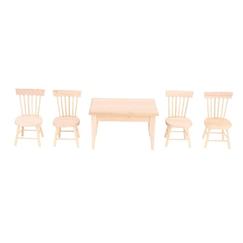 Fafeims Puppenhaus-Tisch- und Stuhlmöbel-Set, Miniatur-Esszimmer-Set, Mini-Esszimmermöbel aus Holz, Spielzeugzubehör, Geeignete Heimdekoration Fafeims Puppenhaus-Tisch- und Stuhlmöbel-Set, Miniatur-Esszimmer-Set, Mini-Esszimmermöbel aus Holz, Spielzeugzubehör, Geeignete Heimdekoration von Fafeims