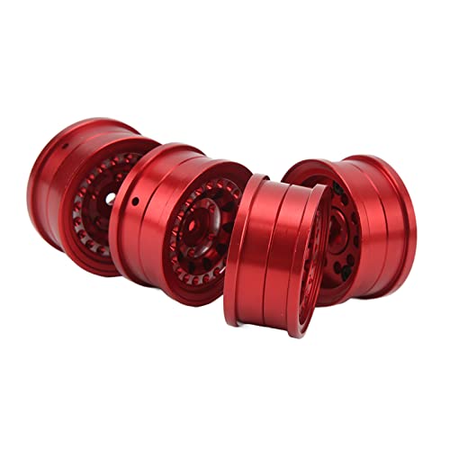 Fafeims RC Aluminiumlegierung High Usure Hub FMS 1/18 1/24 FCX24, 4 Spielzeugrad -Set, Verarbeitet, Stabil und Zuverlässig CNC, Ferngesteuerte Autosurbegeisterte (Rot) von Fafeims