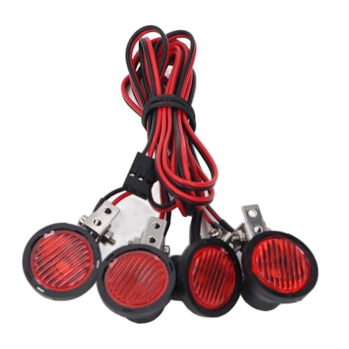 Fafeims RC -Auto -LED -Licht, 4LED -Scheinwerfer Breites Crawler -Dachlicht für 1:10 RC Crawler SCX10 90046 (Rotlicht) von Fafeims