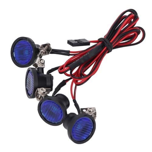 Fafeims RC -Auto -LED -Licht, 4LED -Scheinwerfer Breites Crawler -Dachlicht für 1:10 RC Crawler SCX10 90046 (blaues Licht) von Fafeims
