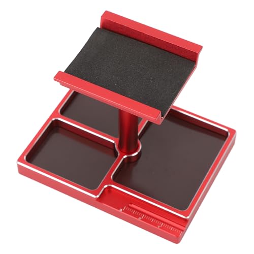 Fafeims RC -Autoarbeitsstand, Effiziente Unterteilte Lagerung, Multifunktionales Basisdesign, Magnetschraubenorganisation für 1/18 1/24 RC -Autos, Premium Haltungsmaterial, Kompatibel mit (Rot) von Fafeims