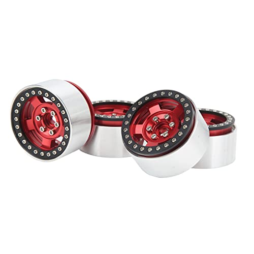 Fafeims RC Fine Auto Wheel Reutierable Crafts ohne Widerstand Gegen das Rad in Stabiler Löschung für 1/10 RC -Autos für SCX10 MST Axial (Rot) von Fafeims
