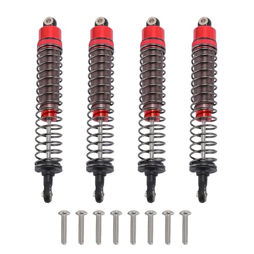 Fafeims RC Oil Gefüllte Stoßdämpfer, Aluminium -Legierungs -Leckdämpfer Set mit Professionellem Dämpfungssystem für 1:10 RC -Auto -LKW -Crawler, 110 Mm (Rot) von Fafeims