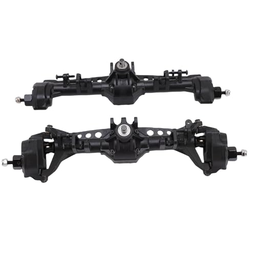 Fafeims RC -Vorder -Hinterachse, Nylon -Crawler -Achse mit Optimierter Lenkung für Axiales SCX10 II 1:10 RC Truck Complete Upgrade Kit (Black) von Fafeims
