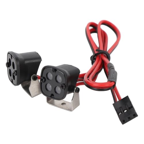 Fafeims Rechteckiges RC -Crawler -Dachlicht, 4 LED 2 Lichtkopf mit Verstellbarer Halterung Basis für 1: 10 RC Crawler (Weiße Beleuchtung) von Fafeims