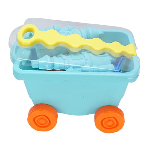 Fafeims Sandschlossspielzeug Set, Tragbare Strandschaufeln mit Aufbewahrungswagen 13.6in für Kleinkinder Mädchen (Blue) von Fafeims