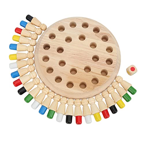 Fafeims Schachtischspiel mit Intelligentem Speicher, Holzpuzzlespielzeug Zum Training, Handaugenkoordination, 4 Farbige Teile für und Verwandte Enthalten von Fafeims