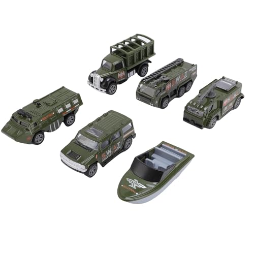 Fafeims Spielzeugautos Set, 6pcs Ziehen Fahrzeuge mit Metalllegierung von Körper Reibung an, Simulationsauto Spielzeug für Kinder Im Alter von 3+ (Tippe A) von Fafeims