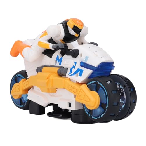 Fafeims Stunt -Motorrad Stunt -Motorrad -Transformationsspielzeug mit Rotierenden Lichtern Musik für 360 Grad Rotierende Batterie Betrieben von Fafeims
