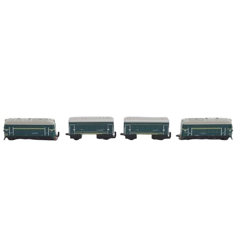 Fafeims Vintage-Eisenbahnmodellset, 1:60 Skala 4-teiliger Legierungs-Back-Eisenbahnspielzeug mit Details Retro Railway Set für Kinder Im Alter von 3+ (Green) von Fafeims