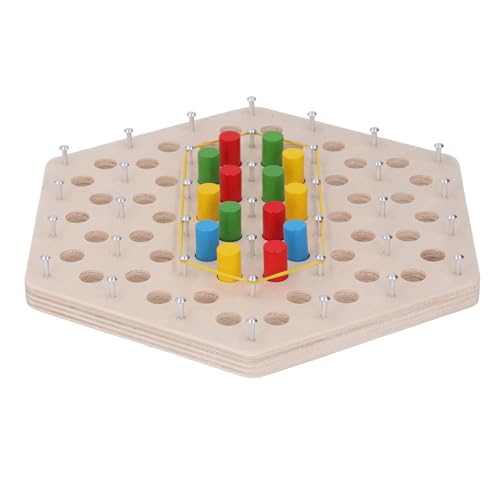 Hölzernes Peg -Spiel, Strategie Denken Sie an Puzzlespielzeug Frühschulbildung, Lustiges Familienbrettspiel, mit Kettenmechanismus für und Erwachsene von Fafeims
