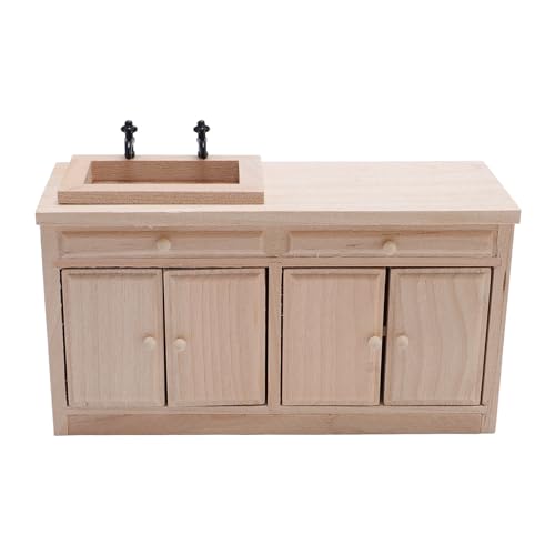 Holz Puppenhaus Waschbecken Schrank, Miniatur Möbel Set mit Birke Holz Hand Waschbecken Schrank für Puppenhaus Holz Puppenhaus Waschbecken Schrank, Miniatur Möbel Set mit Birke Holz Hand Waschbecken Schrank für Puppenhaus von Fafeims