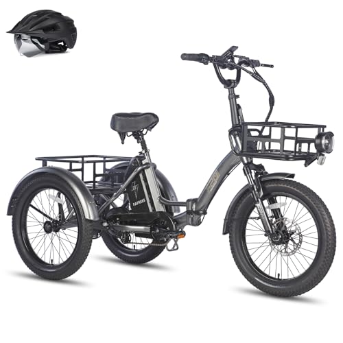 Fafrees F20 Mate E Bike Dreirad Klapprad 20 Zoll für Erwachsene [ Offiziell ] 18,2Ah Akku Herren E-Bike Damen, Elektrofahrrad 180kg, Elektro Dreirad für Erwachsene, Ebike Fatbike 65N.m E Lastenfahrrad von Fafrees