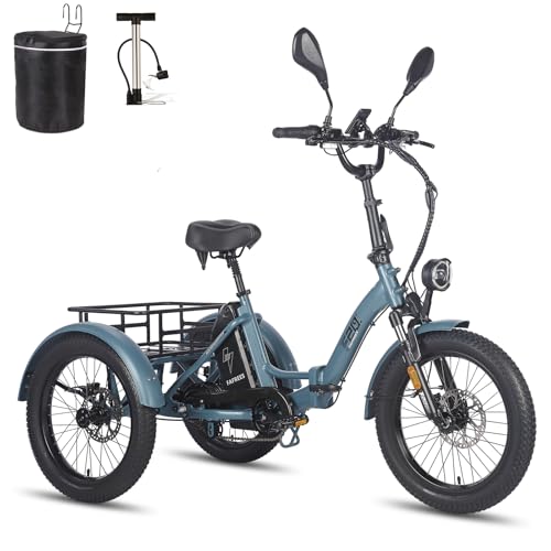 Fafrees F20 Mate E-Bike Dreirad Klapprad 48V 21Ah Akku [ Offiziell ] Herren E Bike Damen Hydraulische Scheibenbremsen, Dreirad Elektro 180kg, E Trike 1008Wh, Elektrofahrrad für Erwachsene 65N.m von Fafrees