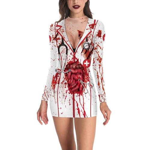 Einzigartige Krankenschwester Halloween Outfit Für Frauen Auffällige Langarm Kleiderkostüm Kleidung Für Cosplay Veranstaltung Einzigartige Krankenschwester Halloween Outfit Für Frauen Auffällige Langarm Kleiderkostüm Kleidung Für Cosplay Veranstaltung von Fahoujs
