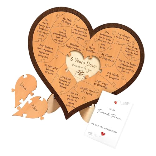 Elegante Holzliebe Herz Puzzle Desktop Dekoration Für Jubiläumsfeier Für Freunden Freundin Mann Oder Ehefrau von Fahoujs