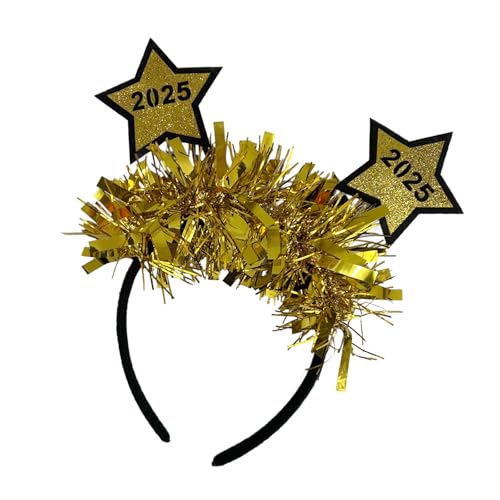 Fahoujs 2025 Tinsel Stirnband Weihnachten Kopfbedecke Neujahrsfotografie Foto Requisiten Tinsel Karaoke Party Kopfwege Cosplay Accessoires von Fahoujs