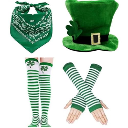 Fahoujs 4pieces Green Shamrock Bandana Und Handschuhe Kostüm Set Für Verschiedene Alterskarnivalen Party Und Themenversammlungen Supply Fahoujs 4pieces Green Shamrock Bandana Und Handschuhe Kostüm Set Für Verschiedene Alterskarnivalen Party Und Themenversammlungen Supply von Fahoujs