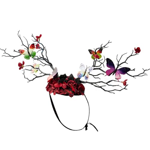 Fahoujs Billycock Flower Branch Billycock Cosplay Party Cosplay Rollenspiele Butterfly Proms Party Live Show Kopfbedeckung Fahoujs Billycock Flower Branch Billycock Cosplay Party Cosplay Rollenspiele Butterfly Proms Party Live Show Kopfbedeckung von Fahoujs