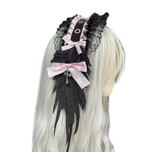 Fahoujs Bowknot Haarband Bowknot Stirnband Geeignet Für Komfort Und Haltbarkeit Perfekt Zum Hinzufügen Von Eleganzen Ein Verstellbares Gotisches Haarzubehör Ensembles von Fahoujs