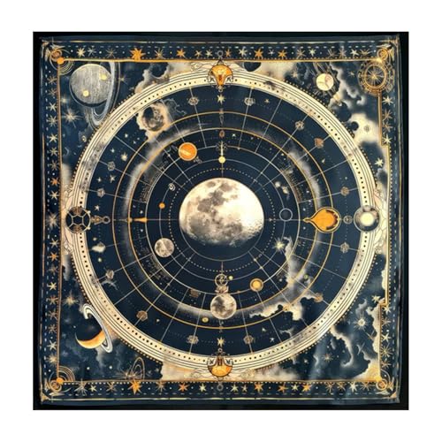Fahoujs Divinations Tischdecke Moon Planet Astrologie Tarotkarte Tischdecke Altars Stoff Göttlichkeit Brettspiel Accessoire von Fahoujs