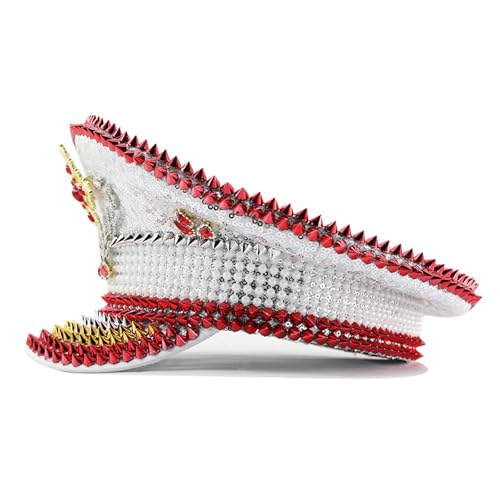 Fahoujs Einzigartige Glitzerhut Stilvolle Pailletten Verschönerte Captain Hat Stylish Party Unisex Mode Accessoire Fahoujs Einzigartige Glitzerhut Stilvolle Pailletten Verschönerte Captain Hat Stylish Party Unisex Mode Accessoire von Fahoujs