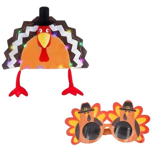 Fahoujs LED Truthahnhut Für Erwachsene Kinder Cartoon Plüschhut Party Kopfbedeckung Thanksgiving Foto Requisiten Lustige Kostümzubehör Fahoujs LED Truthahnhut Für Erwachsene Kinder Cartoon Plüschhut Party Kopfbedeckung Thanksgiving Foto Requisiten Lustige Kostümzubehör von Fahoujs