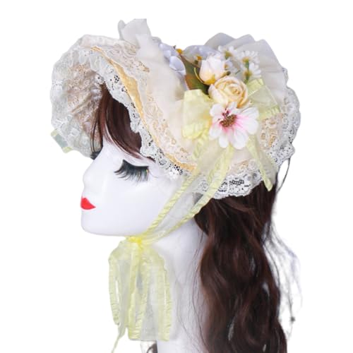 Victorian Strohhut Mit Spitze Gekräuselte Brims Und Rose Flower For Women Mode Anime Kostüm Motorhut Für Besondere Veranstaltung Victorian Strohhut Mit Spitze Gekräuselte Brims Und Rose Flower For Women Mode Anime Kostüm Motorhut Für Besondere Veranstaltung von Fahoujs