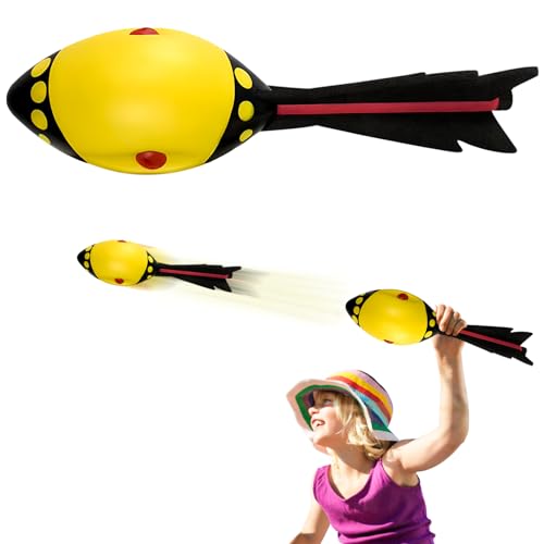FainFun Vortex Aero, Rakete Aero aus Weicher Foam, Wurfrakete Outdoor Spaß für Groß und Klein, Rocket Whistler, Rocket Werfen Klassische Langstrecke, Wurfspielzeug für Strand, Pool, Garten (Gelb) von FainFun