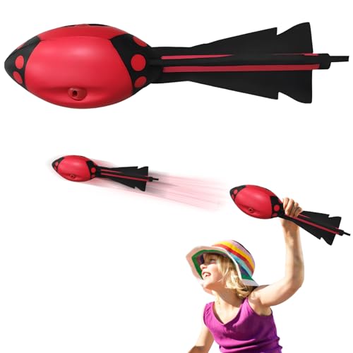 FainFun Vortex Aero, Rakete Aero aus Weicher Foam, Wurfrakete Outdoor Spaß für Groß und Klein, Rocket Whistler, Rocket Werfen Klassische Langstrecke, Wurfspielzeug für Strand, Pool, Garten (Rot) von FainFun