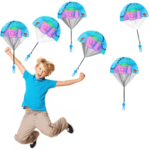 FainFun Fallschirm Egg Drop, 6 Wurfspiel Kinder Outdoor, Fallschirmspringer Spielzeug Klein, Outdoor-Aktivitäten (Blau) von FainFun