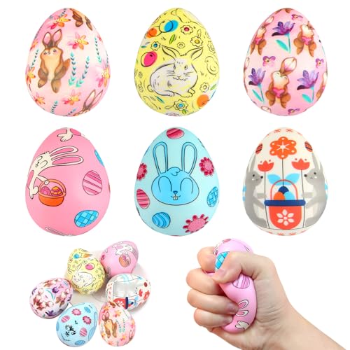 Ostern Geschenk Kinder, FainFun Anti Stress Bälle Groß, Stressbälle Kinder, Ostergeschenke, Geschenke Ostern, Ostereier Ostereier, für Osterkörbchenfüller, Ostergeschenke, Eiersuchen (Kaninchen) von FainFun