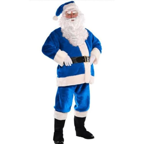 FairyHover 7-Teiliges Weihnachts-Set Blauer Weihnachtsmann-Anzug Herren-Weihnachtsmann-Kostüm Damen-Vintage-Weihnachtskostüm Für Erwachsene Cosplay-Anzug Blaues Weihnachtsmann-Kostüm A,L FairyHover 7-Teiliges Weihnachts-Set Blauer Weihnachtsmann-Anzug Herren-Weihnachtsmann-Kostüm Damen-Vintage-Weihnachtskostüm Für Erwachsene Cosplay-Anzug Blaues Weihnachtsmann-Kostüm A,L von FairyHover