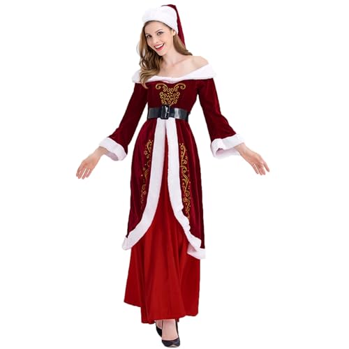 FairyHover Deluxe Weihnachtsmann-Kostüm Weihnachtsmann-Kostüm Damen-Weihnachtsanzug Kleid Weihnachtsmann-Kostüm Für Erwachsene A,L. von FairyHover