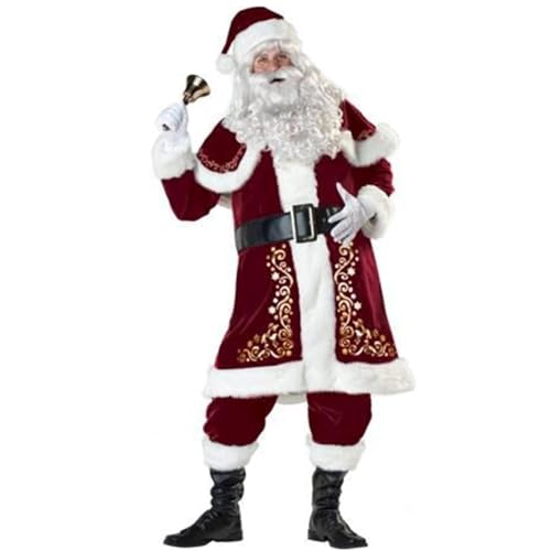 FairyHover Weihnachtsmann-Kostüm Für Herren 8-Teilig Deluxe-Samt-Weihnachtsmann-Kostüm Für Erwachsene Weihnachtsmann-Kostüm-Set Für Herren A,M. FairyHover Weihnachtsmann-Kostüm Für Herren 8-Teilig Deluxe-Samt-Weihnachtsmann-Kostüm Für Erwachsene Weihnachtsmann-Kostüm-Set Für Herren A,M. von FairyHover