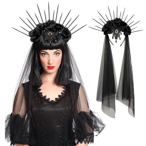 FairyPeach Halloween Haarreif,Stirnband Rosen Totenkopf Kopfschmuck Haarband Hair Hoop,Tag Der Toten,Gothic Schleier Haarschmuck Fledermaus,Halloween Cosplay Accessoires,Karneval,Fasching,Mottoparty FairyPeach Halloween Haarreif,Stirnband Rosen Totenkopf Kopfschmuck Haarband Hair Hoop,Tag Der Toten,Gothic Schleier Haarschmuck Fledermaus,Halloween Cosplay Accessoires,Karneval,Fasching,Mottoparty von FairyPeach