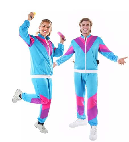 Fairycos 80's 90's Trainingsanzug Retro Kostüm Herren Damen von Fairycos