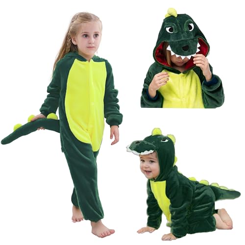 Fairycos Dino Kostüm Kinder Dinosaurier Pyjama Tier Karneval Halloween Kostüme Unisex 92-98 Fairycos Dino Kostüm Kinder Dinosaurier Pyjama Tier Karneval Halloween Kostüme Unisex 92-98 von Fairycos
