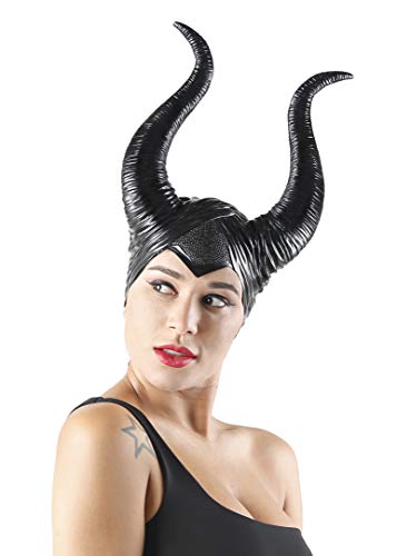 Fairycos Evil Maleficent Hörner Teufel Kostüm Halloween Kostüm Damen Haarreif Kopfschmuck Schwarz 57-59 von Fairycos