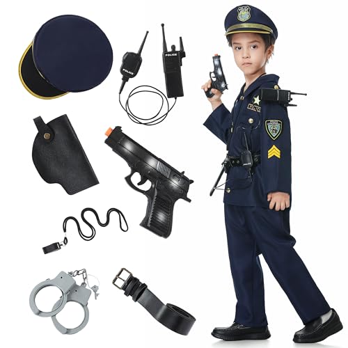 Fairycos Polizei Kostüm Kinder Polizist Jungen Mädchen Polizeikostüm Spielzeug Karneval Faschingskostüme 104 110 von Fairycos