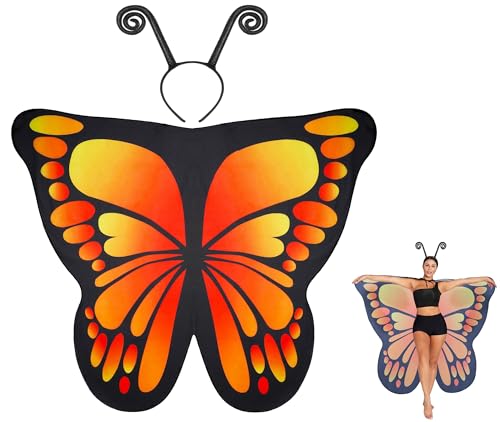Fairycos Schmetterlingsflügel Schmetterling Kostüm Damen Flügel Kostüm Faschingskostüm Frauen Halloween Karneval Kostüm von Fairycos