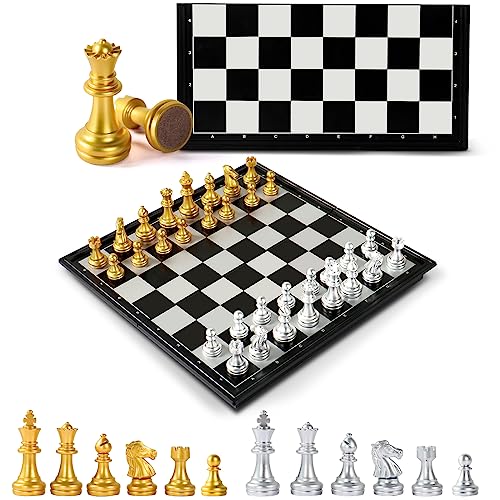 Schachspiel Magnetisches Schachspiel Schachbrett Chess Board Erwachsene Einklappbar Schachbrett Schach Chess Set Reiseschach Spielzeug für Kinder ab 5 6 7 8 Jahre (25 x 25 x 2 cm) von Fajiabao