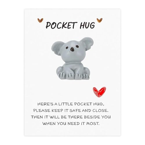 Fakcrkun Taschenumarmung, Mini-Koala-Ornament, Koala-Geschenke, Andenken mit Karte, emotionale Unterstützung, Geschenk für Angstlinderung, Gedenken an Sie, positive Geschenke von Fakcrkun
