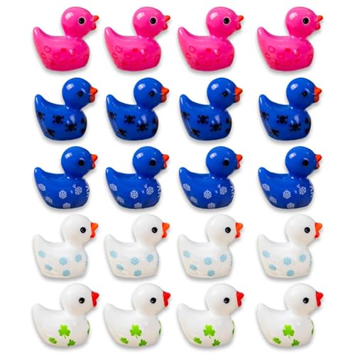 Mini-Enten, 5 Farben, Druck-Mini-Enten, Kunstharz-Enten, niedliche kleine Enten für Heimwerker, Handwerk, Garten, Landschaft, Puppenhaus, Topfpflanzen-Dekorationen, 20 Stück Mini-Enten, 5 Farben, Druck-Mini-Enten, Kunstharz-Enten, niedliche kleine Enten für Heimwerker, Handwerk, Garten, Landschaft, Puppenhaus, Topfpflanzen-Dekorationen, 20 Stück von Fakcrkun