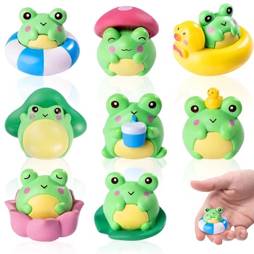 Mini-Frosch-Ornament, Mini-Harz-Tiere, Miniatur-Frosch-Tierfiguren für Mikrogarten, Landschaftszubehör, Kawaii-Mini-Fösche für Desktop-Dekoration, 8 Stück Mini-Frosch-Ornament, Mini-Harz-Tiere, Miniatur-Frosch-Tierfiguren für Mikrogarten, Landschaftszubehör, Kawaii-Mini-Fösche für Desktop-Dekoration, 8 Stück von Fakcrkun