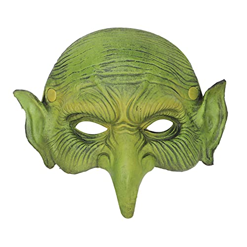Alte Hexenmaske Halloween Maskerade Schaum Goblin Maske Gruseliges grünes halbes Gesicht Adlernasen-Zauberer-Maske für Cosplay-Kostüm von FakeFace