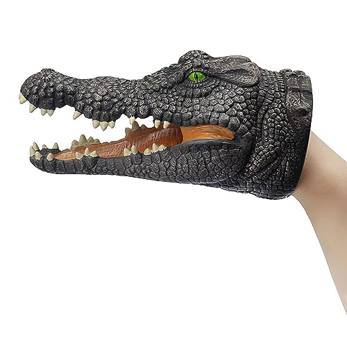Dinosaurier Handpuppen Dino krokodil Hai Tiere Kopf Handpuppen Spielzeug Latex Raptor Realistische Gummi Puppe Weicher Tierkopf T Rex Puppe Tyrannosaurus für Kinder und Erwachsene von FakeFace
