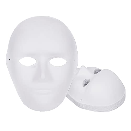 FakeFace DIY Weiße Maske zum Bemalen Zellstoff Blanko Papier Maske Persönlichkeit Masken Kreative Maske für Halloween Weinachten Cosplay Handwerk Kinder Erwachsener Party Tanzparty (weibliche Maske) von FakeFace